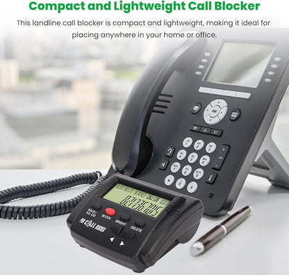Call Blocker for Landline Phones, 4000 Groups Large Capacity Plug and Play LCD Display Home Phone Auto Call Block, Prevent Harassment Caller ID Box with Dual Plugs for Home Office