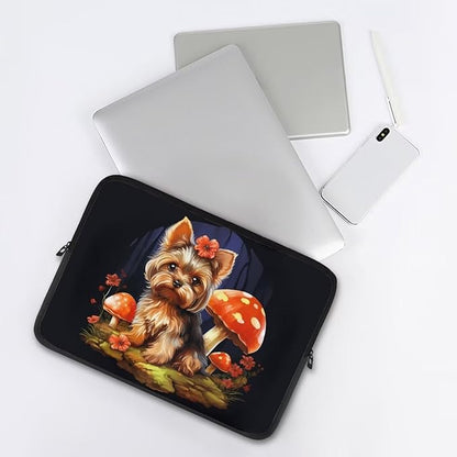 Cute Dog Laptop Sleeve Case for Women Men Mushroom Laptop Protector Durable Computer Sleeve 10 inch Suitable Gifts for Girls Boys Tablet Bag Laptop Accessories Black