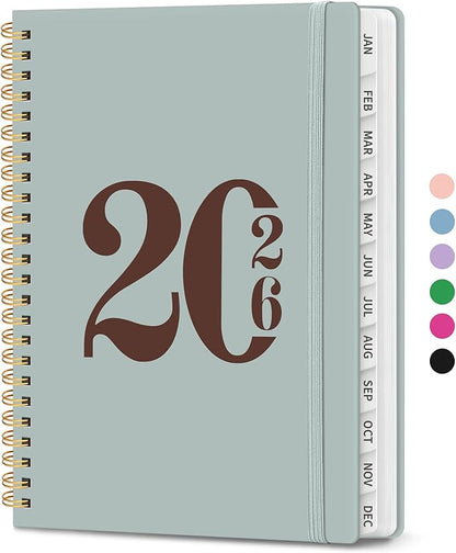 2026 Planner, Weekly and Monthly Calender Planner, Jan 2026 to Dec 2026, Hardcover 2026 Calendar Planner Book with Tabs & Inner Pocket, Office Home School Supplies for Women & Men - A5 (6.3" x 8.5"), Dusty Blue