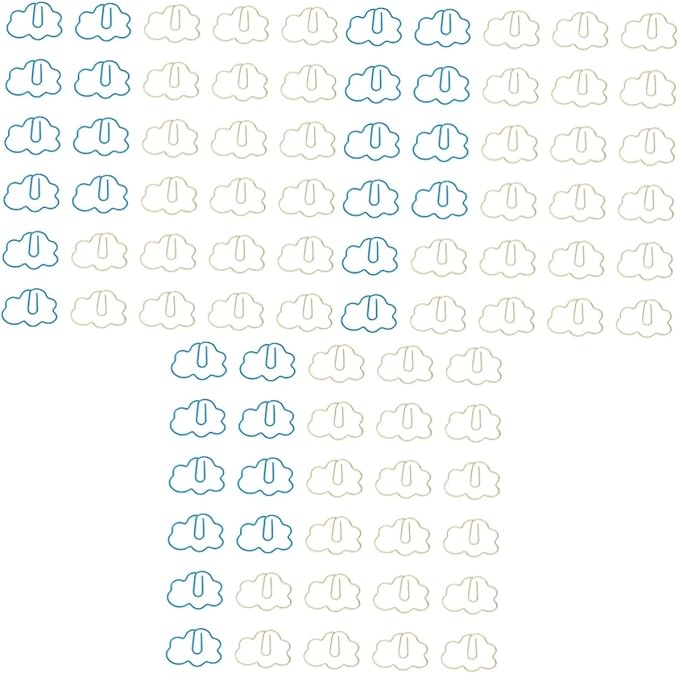 NUOBESTY 90 Pcs Paper Clip Kids Birthday Bag Filler Cloud Shaped Bookmark Small Binder Clips Note Clips Paper Clamps Students Desk Accessories Overmolding Plastic Note Folder Office