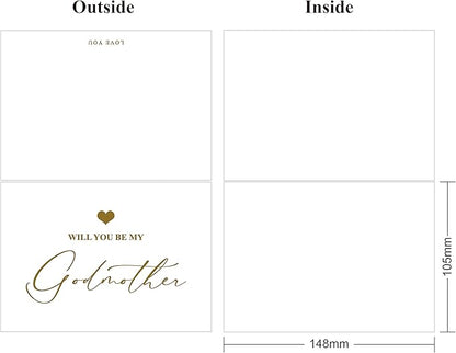 LADY&HOME Will You Be My Godmother Card with Envelope,Godmother Proposal Card Godmother Proposal Gift (C2:Godmother)