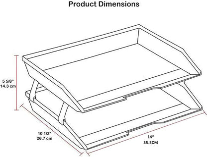 Acrimet 2 Tier Side Load Letter Tray Facility, Desktop File Organizer, A4 Letter Size Paper Organizer, Minimalist Storage Solution Paper Tray for Office, Home, Classroom (Plastic, Solid Purple Color)