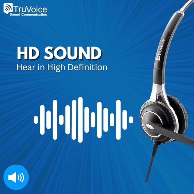 TruVoice HD-750 Wired QD Headset with HD Sound and Ultra Noise Canceling Microphone - Compatible with Cisco 6xxx, 78xx and 88xx Series Phones and 7931 7940 7941 7942 7945 7960 7961 7962 7965 7970 7975