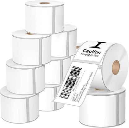12 Rolls 2.25" X 4" Thermal Printer Labels, 350/Roll - Direct Thermal Labels Compatible with Zebra & Rollo Printers