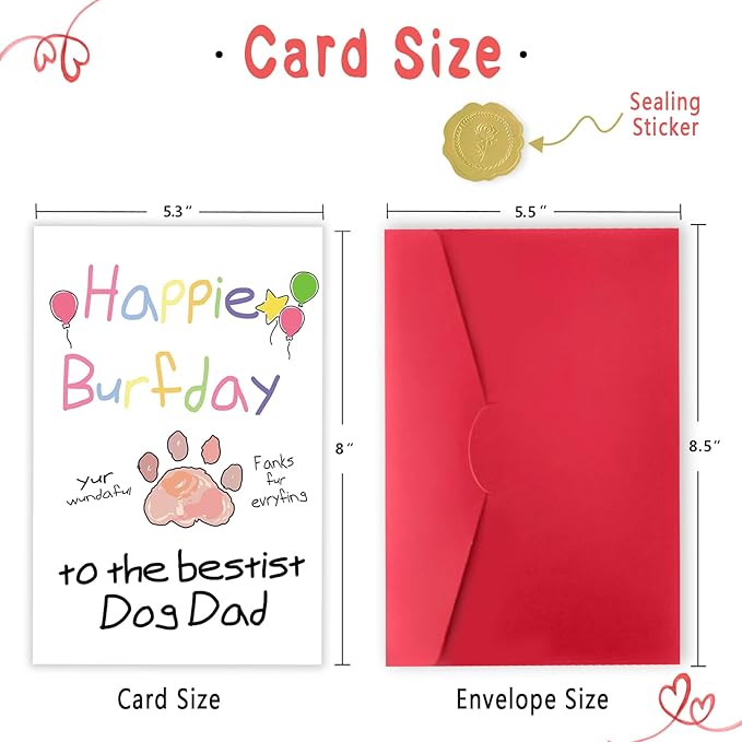 Funny Father's Day Card for Dog Dad, Cute Fathers Day Gift, Humorous Birthday Gifts