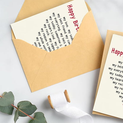 Romantic Birthday Card for Him and Her | Funny Wife Birthday Card from Husband