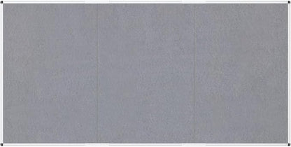 VIZ-PRO Large Fabric Bulletin Board/Foldable Notice Board Felt Gray, 96 X 48 Inches, Silver Aluminium Frame