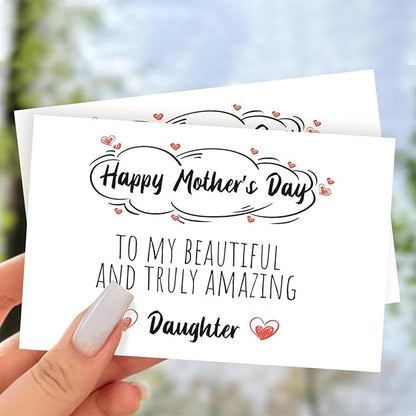 Cute Mother’s Day Card for Daughter, 1st Mothers Day Card for Daughter, Funny Mothers Day Gift from Mom, Mother's Day Card To Beautiful And Truly Amazing Daughter
