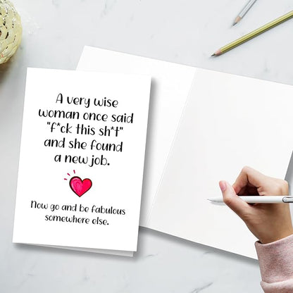 Interesting New Job, Congratulations Card for Bestie, Farewell Card for Colleagues, Friend, Him and Her, Perfect Resignation Gift for Work Friend