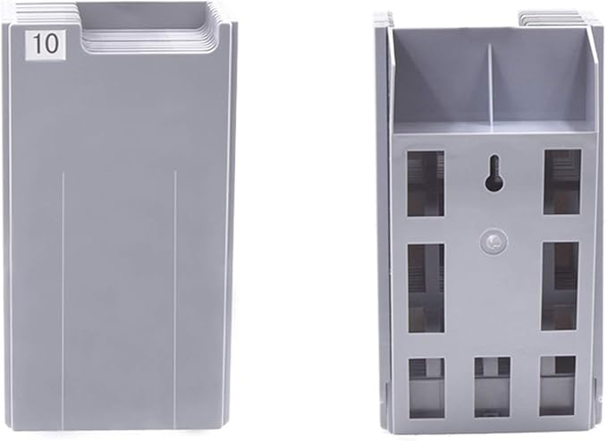 NADAMOO Time Cards Rack Retractable Time Card Holder with 10-Pocket,Plastic Wall Mounted Cards Holder Compatible with Time Card Machine Attendance Recorder Punch Clock for Office, Gray