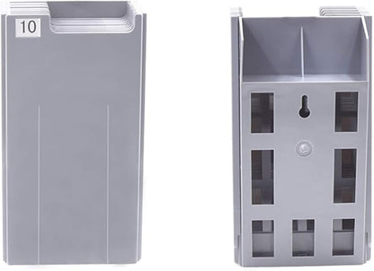 NADAMOO Time Cards Rack Retractable Time Card Holder with 10-Pocket,Plastic Wall Mounted Cards Holder Compatible with Time Card Machine Attendance Recorder Punch Clock for Office, Gray