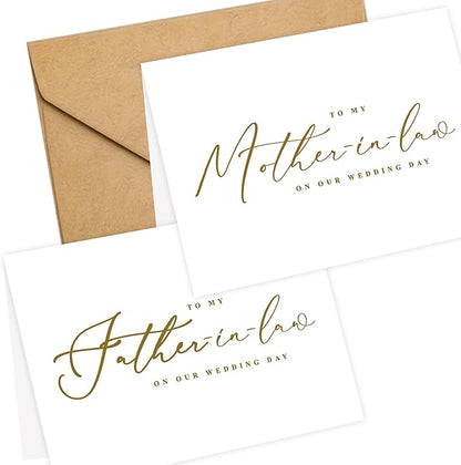 LADY&HOME Set of 2 Wedding Day Cards to Father-in-law and Mother-in-law,To My Father-in-law and Mother-in-law on My Wedding Day Card (C2:Father-in-law & Mother-in-law)