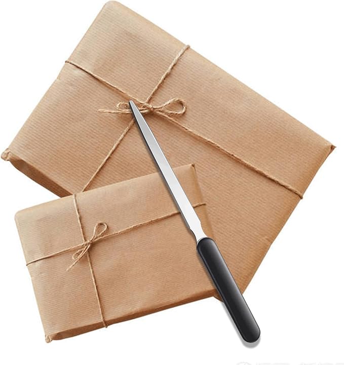 4PCS Letter Opener Envelope Slitter Stainless Steel Sword Letter Openers Mail Opener Letter Knife Humanized Grip Handle Staple Removal Tool for School Office Home Efficient and Easy to Open Envelopes