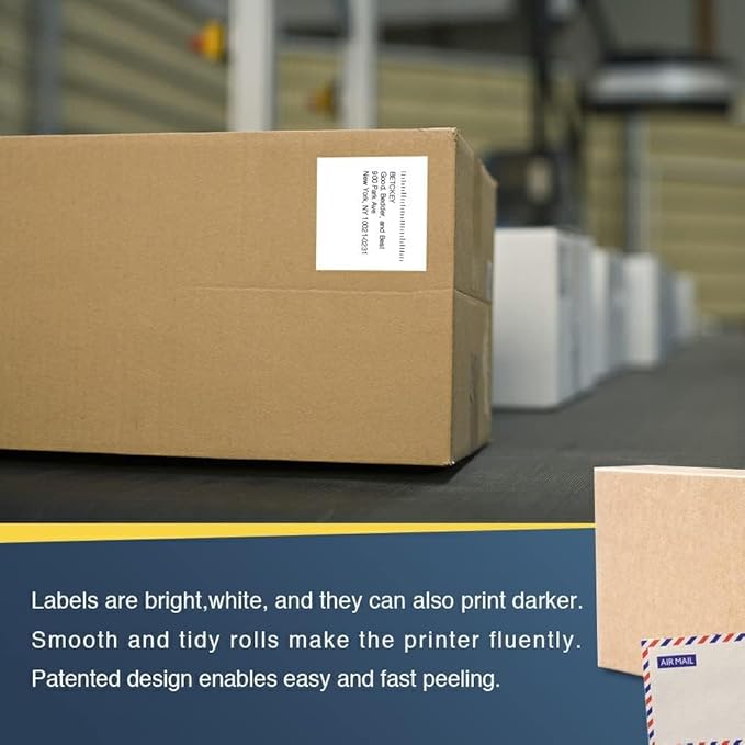 BETCKEY - Compatible Continuous Labels Replacement for Brother DK-2205 (2.4 in x 100 ft), Use with Brother QL Label Printers [6 Rolls + 1 Reusable Cartridge]