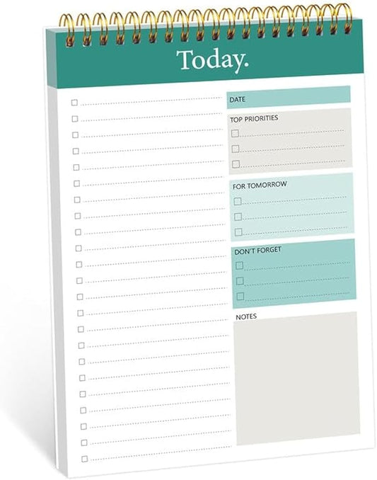 To Do List Notepad - Daily Planner Pad Undated 52 Sheets Tear Off, 6.5" x 9.8" Planning Pad Checklist Productivity Note Pad for Work and Personal Organized
