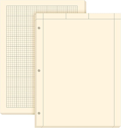 Seajan 2 Pcs Engineering Computation Pad Engineer Pad 8.5 x 11 Inches Engineering Notebook Graph Paper Notebook, 5 Squares Per Inch Evidence Engineering Pad, 100 Sheets/Pack (Yellow)