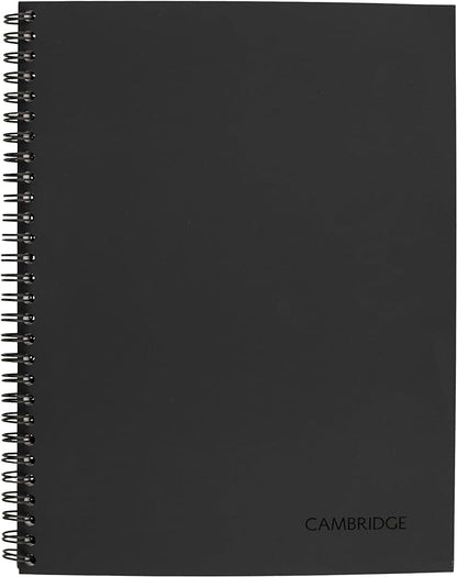 Cambridge Notebook, Business Notebook, 7-1/4" x 9-1/2", 80 Sheets, Ruled, Action Planner, Flexible Cover, Wirebound, Gray (06122)