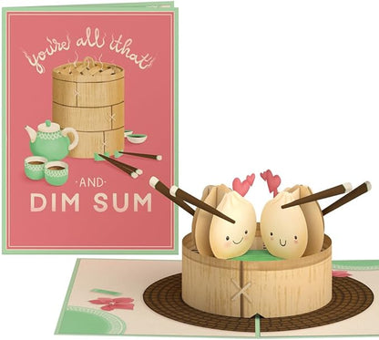 Lovepop Everyday Pop-Up Card for Her, Him, Girls, Boys - 3D Love Greeting Cards - Dim Sum - 5" x 7" - Blank Note Card & Envelope Included
