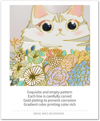 ABOING Bookmark Cute and Funny cat Metal Bookmark cat Plus Butterfly Combination Gift Box Packaging Suitable for Sending Holiday Gifts to Friends and classmates