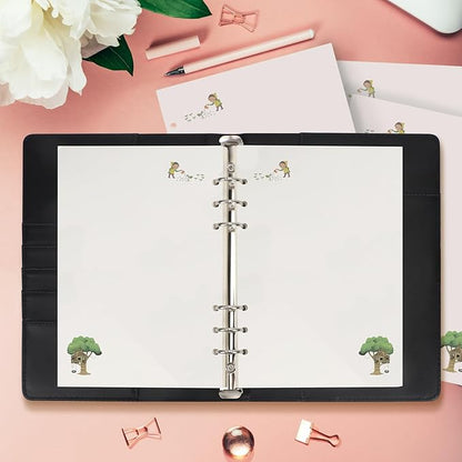 A5 Refills Paper, A5 Binder Planner Loose Leaf Paper,90 Sheets (180 Pages) 6-Hole Notebook Refills for 6-Ring Refillable A5 Ring Binder Notebook Planner, Blank Paper with Pattern