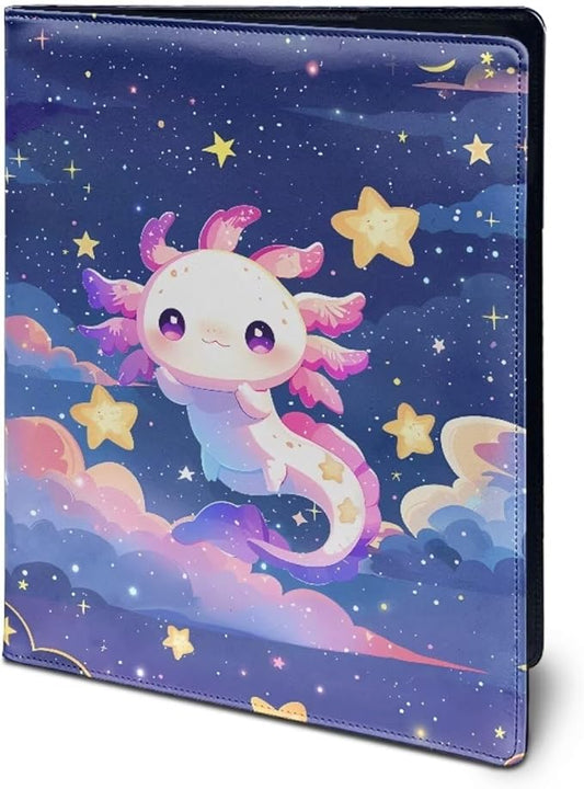 Cozeyat Galaxy Axolotl Clipboard Folder Portfolio, A4 Leather Padfolio Clipboard, Business Portfolio Clipboard Folder Professional Portfolio for Interview Resume Office Conference