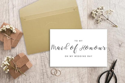 YiKaLus Wedding Day Thank You Card for Maid of Honour, Blank Inside