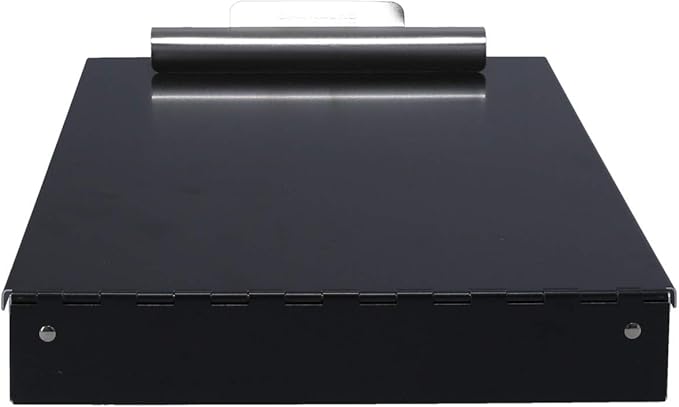 Saunders Metal Clipboard with Storage, Dual Storage Nursing, Letter Size Heavy Duty Contractor with High Capacity Clip and Self Locking Latch, Black, Proudly Made in USA