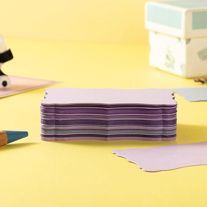120 Pieces Small Mini Business Cards Vintage Assorted Colors Blank Note Gift for Business Cards, Gift (5 Purple)