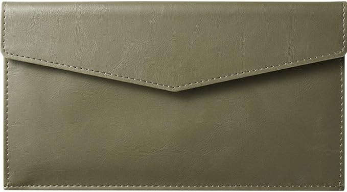 King Jim 1994LUOori Document Case, Envelope Size, Synthetic Leather, Leather Festival, U, Olive