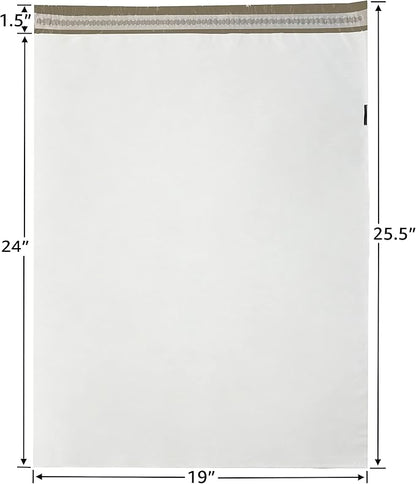 Colored Poly Mailers Pack of 250 (White, 19" x 24") Be Creative with Your Packaging with Colored mailers