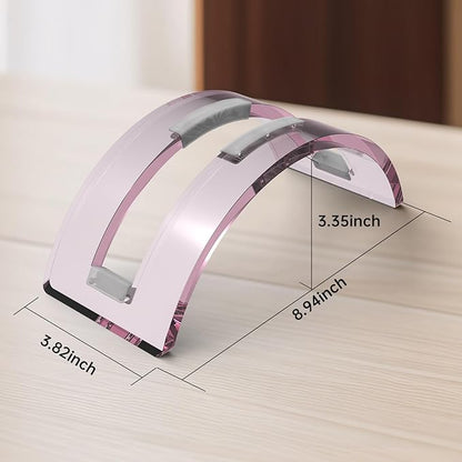 Pink Acrylic Vertical Laptop Stand, Premium Transparent Desktop Notebook Dock, Space-Saving Vertical Laptop Holder for MacBook, IPAD, Book