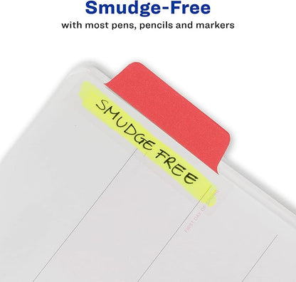 Avery Margin Ultra Tabs, 2.5" x 1", 2-Side Writable, Assorted Colors, 48 Repositionable Page Tabs (74866)