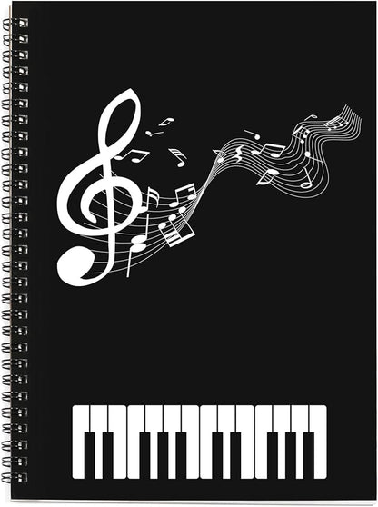 MAXCURY Blank Sheet Music Composition Manuscript Staff Paper Art Music Notebook Black 100 Pages 26x19cm