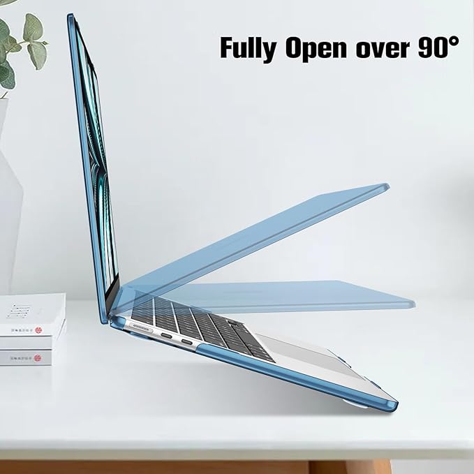 Fintie Case for MacBook Air 13.6 Inch A3113 A2681 (2022 2023 2024 Release) - Snap On Hard Shell Cover for MacBook Air 13.6" M2 M3 Chip with Liquid Retina Display and Touch ID (Crystal Ocean Blue)