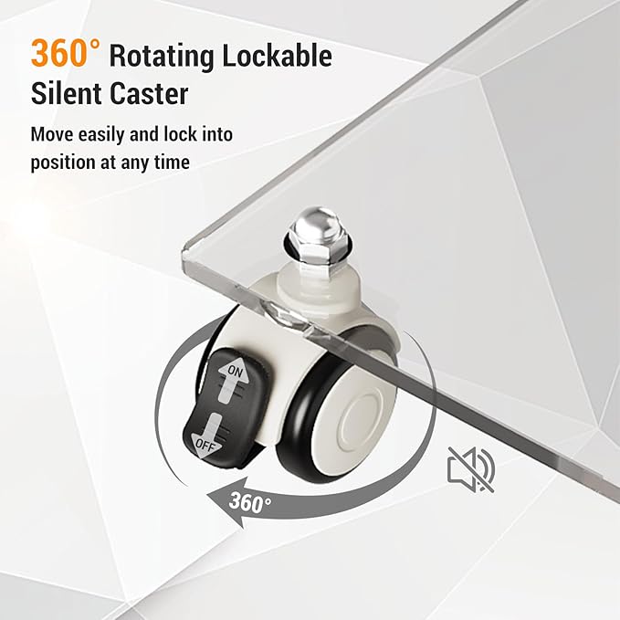 Acrylic Podium Stand，49“ Tall Portable Podium with Lockable Wheels, Clear lecterns & Podium with Storage Shelf for Classroom, Pulpit Podium for Church,Wedding,Presentation