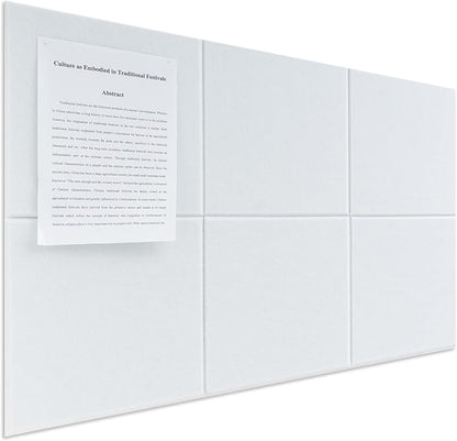 Large Felt Bulletin Board(36" x 24"),Cork Board Alternative,6 Pack Felt Wall Tiles with Safe Removable Adhesive Tabs,Notice Pin Board/Message Board/Vision Board for Office, School & Home