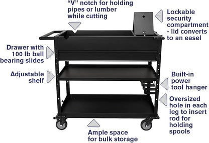 40" Work Cart with Power Tool Holder