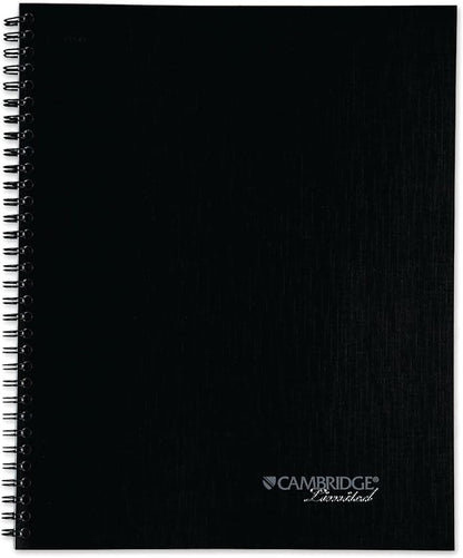 Cambridge Notebook, Business Notebook, 8-1/4" x 11", 80 Sheets, Ruled, Action Planner, Flexible Cover, Wirebound, Gray (06064)