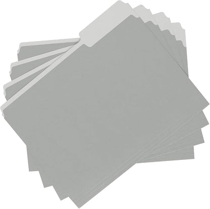 Amazon Basics File Folders, Letter Size, 1/3 Cut Tab, Gray, 36-Pack