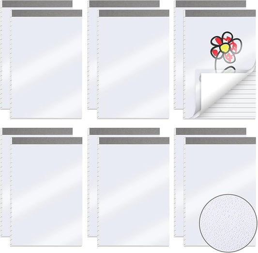 12 Pack Waterproof Cover Memo Pads 5.5" x 8.5" Lined Note Pads Ruled Writing Pads, Memo Scratch Pad (51 Sheets Each)