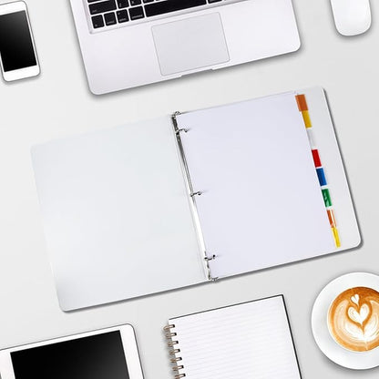 Binder Divider, PANDRI 120 Pack Binder Index White Dividers with 8 Tabs and Sticky Notes, Letter Size Paper Binder Divider for School Office Home Business