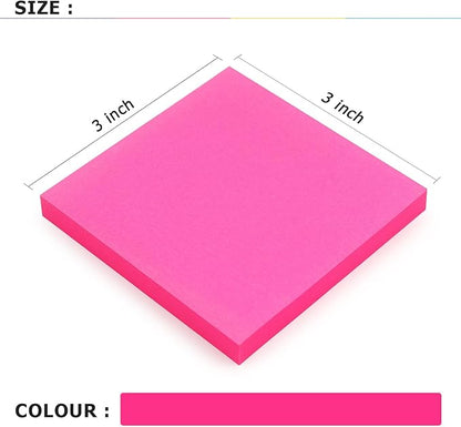 Sticky Notes 3x3 Self-Stick Notes Bright Colors Sticky Notes 8 Pads 80 Sheet/Pad (Rose Red)