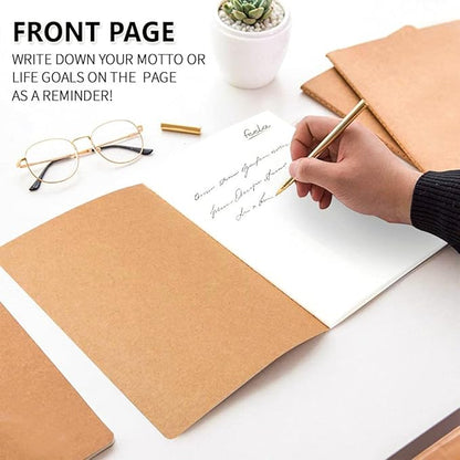 feela 15 Pack A5 Kraft Notebooks, 60 Lined Blank Pages Travel Journal Bulk, Soft Cover Notebooks for Women Girls Students, Making Plans Writing Memos Office School Supplies, 8.3 X 5.5 in