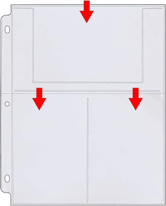 StoreSMART® - Photo/Postcard Page for 3-Ring Binders - Archival-Safe Plastic - Three 4" x 6" Pocket - Holds six Photos/Postcards - 100 Pack - LC46-100