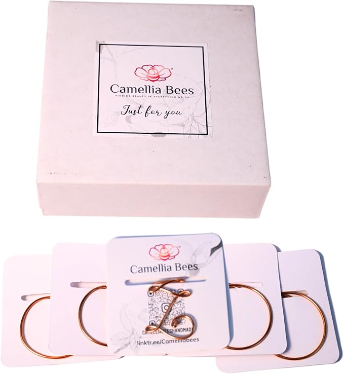 Personalized Initial Copper Bookmark, Set of 5, Handmade Copper Gift for Her, Him, Couple on Birthday, Wedding Anniversary, Alphabet Bookmark (Z)