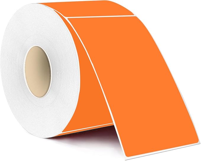 Colored Labels Stickers 3 x 5 Inch, Removable Rectangular Moving Labels, Large Color Coding Labels Moving Stickers- 250 Pack/Orange