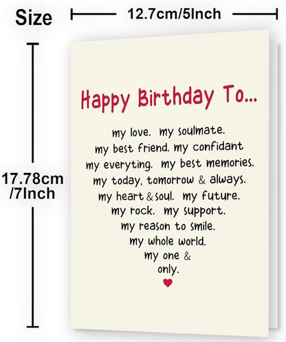 Romantic Birthday Card for Him and Her | Funny Wife Birthday Card from Husband