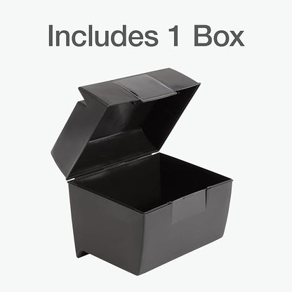 Oxford Plastic Index Card Box, 5 x 8 Inches, 500 Card Capacity, Black (01581)