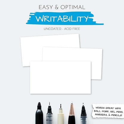 Home Advantage 5x8 Blank Index Cards - Our 50 Pack of Plain Index Cards Use Heavy Duty Cardstock to Make Them Bleed Proof - These Big Flash Cards Make Perfect Blank Note Cards & Blank Flashcards