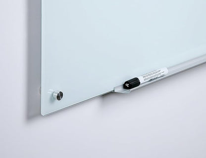 Audio-Visual Direct Magnetic White Glass Dry-Erase Board Set - 4' x 3' - Includes Magnets, Hardware & Marker Tray